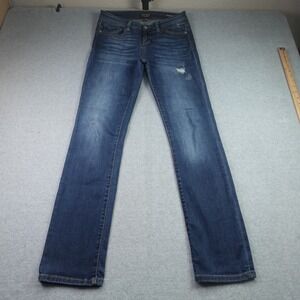 Judy Blue Jeans Womens 9/29 Blue Distressed Straight Fit Denim Stretch